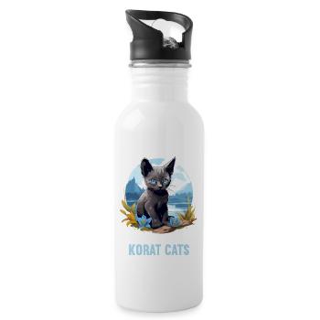 Korat Chaton Korat Chat - Gourde avec paille intégrée - blanc - Droite