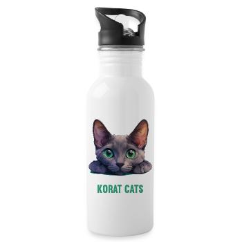Korat Chaton Korat Chat - Gourde avec paille intégrée - blanc - Droite