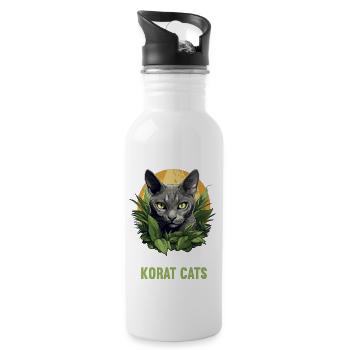 Korat Chaton Korat Chat - Gourde avec paille intégrée - blanc - Droite