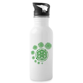 Crop Circle Extraterrestrial Alien Encounter Pun - Water bottle with straw - white - Right
