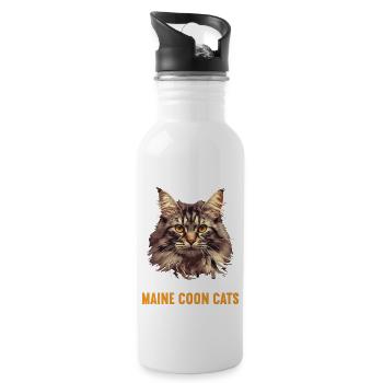 Maine Coon Kitten Maine Coon Cat - Water bottle with straw - white - Right