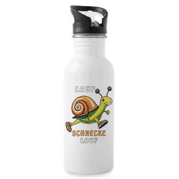 BARREL AUGER RUN - Water bottle with straw - white - Right