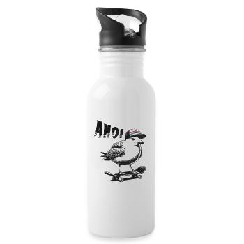 Ahoy Skater Mouette - Gourde avec paille intégrée - blanc - Droite