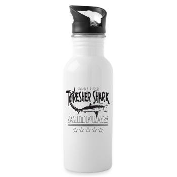 Thresher Shark, thresher shark, Alopias, diving - Water bottle with straw - white - Right