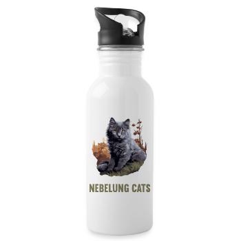 Chaton Nebelung Chat Nebelung - Gourde avec paille intégrée - blanc - Droite