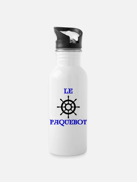 The Liner - Water bottle with straw - white