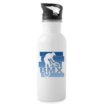 BMX - Trinkflasche mit integriertem Trinkhalm - Weiß - Rechts