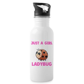 Just A Girl Who Loves Ladybug - Water bottle with straw - white - Right