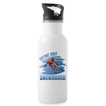 Meine DNA - Snowboard - Trinkflasche mit integriertem Trinkhalm - Weiß - Rechts