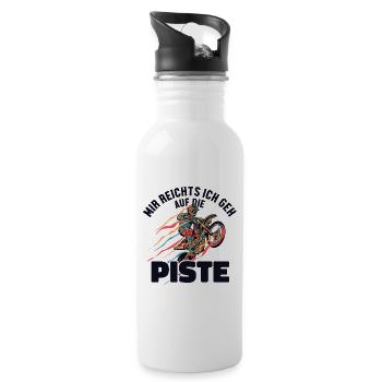 Mir reichts ich geh auf die Piste Supermoto - Water bottle with straw - white - Right