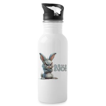 Drôle de lapin avec le dicton Basse-Autriche - Gourde avec paille intégrée - blanc - Droite