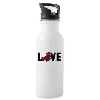 Motocross Love Racing Supermoto Motorcycle Riders - Water bottle with straw - white - Right