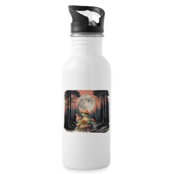 Forest Animal, Frog, Musician, Banjo, Guitar, Music, Forest - Water bottle with straw - white - Right