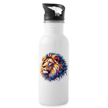 Lion - Water bottle with straw - white - Right