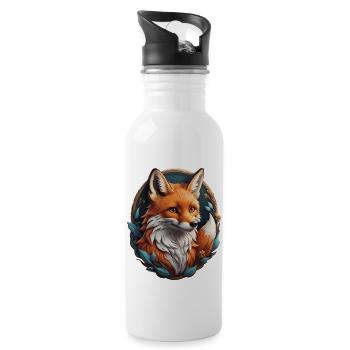 Fuchs - Trinkflasche mit integriertem Trinkhalm - Weiß - Rechts
