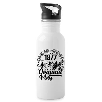 1977 mai Original : 47 Ans cadeau Anniversaire - Gourde avec paille intégrée - blanc - Droite