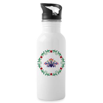 I Love Folk - Water bottle with straw - white - Right