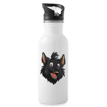 Hrvatski Ovcar | Chien de berger croate | Caricature - Gourde avec paille intégrée - blanc - Droite