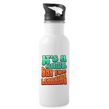 T-shirt « it’s A Beautiful Day Learning » - Gourde avec paille intégrée - blanc - Droite