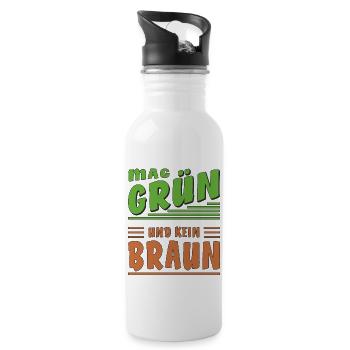 LIKES GREEN AND NO BROWN - Water bottle with straw - white - Right