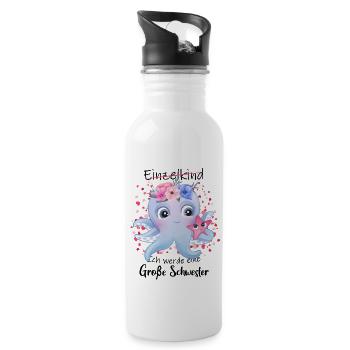I'm going to be a big sister in 2025 - Water bottle with straw - white - Right