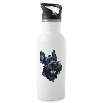 Kerry Blue Terrier | Blauer Irischer Terrier - Trinkflasche mit integriertem Trinkhalm - Weiß - Rechts