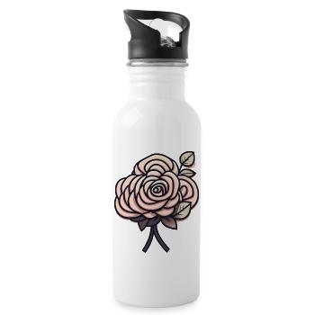 rose - Trinkflasche mit integriertem Trinkhalm - Weiß - Rechts