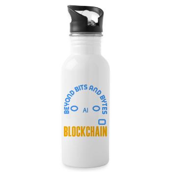 Cryptocurrency AI & Crypto Enthusiast Blockchain - Trinkflasche mit integriertem Trinkhalm - Weiß - Rechts