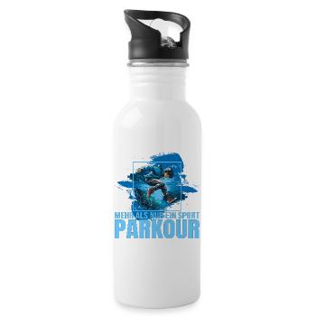 Mehr als nur ein Sport - Parkour - Trinkflasche mit integriertem Trinkhalm - Weiß - Rechts