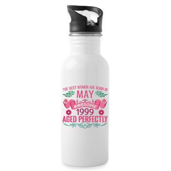 Mai 1999 anniversaire femme Mai 1999 anniversaire - Gourde avec paille intégrée - blanc - Droite
