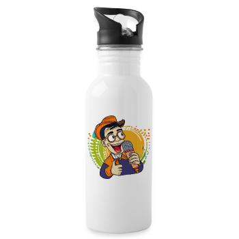 MICROPHONE HOMME - Gourde avec paille intégrée - blanc - Droite