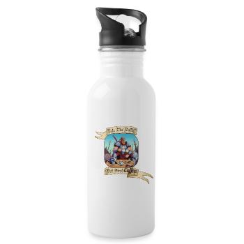 INTO THE BATTLE BUT FIRST COFFEE - Trinkflasche mit integriertem Trinkhalm - Weiß - Rechts