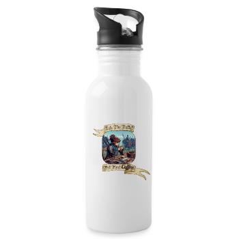 INTO THE BATTLE BUT FIRST COFFEE - Trinkflasche mit integriertem Trinkhalm - Weiß - Rechts