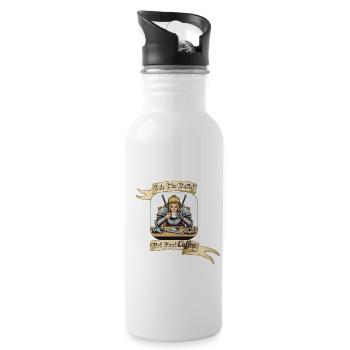 INTO THE BATTLE BUT FIRST COFFEE - Trinkflasche mit integriertem Trinkhalm - Weiß - Rechts