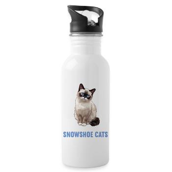 Snowshoe Kitten Snowshoe Cat - Water bottle with straw - white - Right