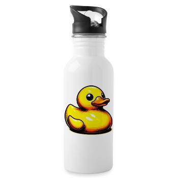 Entenküken Ente Ente - Trinkflasche mit integriertem Trinkhalm - Weiß - Rechts