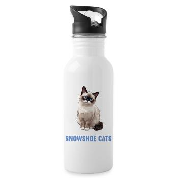 Snowshoe Kitten Snowshoe Cat - Water bottle with straw - white - Right