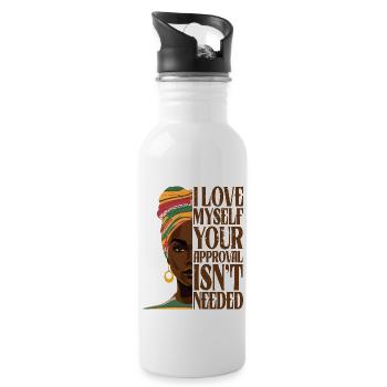 Juneteenth black history 1865 melaning african - Water bottle with straw - white - Right
