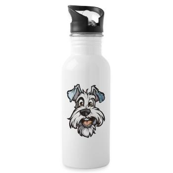 Sealyham Terrier | Cartoon Artwork - Trinkflasche mit integriertem Trinkhalm - Weiß - Rechts