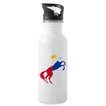 Einhorn Philippinen Flagge T-Shirt Magisches Einhorn - Trinkflasche mit integriertem Trinkhalm - Weiß - Rechts