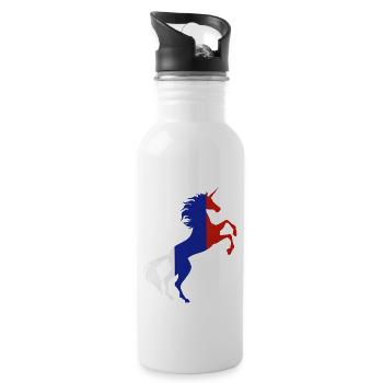 Licorne Russie Drapeau TShirt Licorne Magique Russe - Gourde avec paille intégrée - blanc - Droite