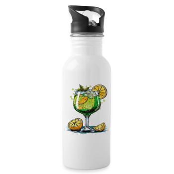 DRINK MIX GREEN - Water bottle with straw - white - Right