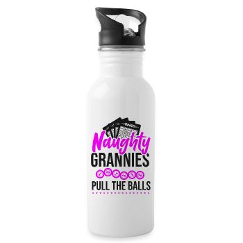 Bingo Player Grandma Naughty - Trinkflasche mit integriertem Trinkhalm - Weiß - Rechts