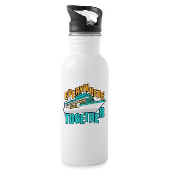 Everywhere Together Cruise Ship Passangers Cruise - Water bottle with straw - white - Right