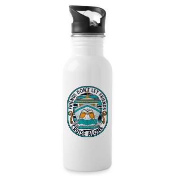 Don't Let Friends Cruise Alone Cruise Ship Cruise - Water bottle with straw - white - Right