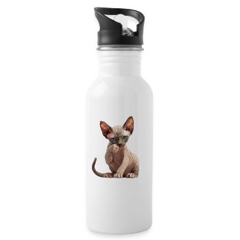Sphynx Kitten Sphynx Cat - Water bottle with straw - white - Right