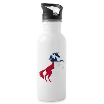 T-shirt drapeau licorne du Texas, licorne magique et cool - Gourde avec paille intégrée - blanc - Droite