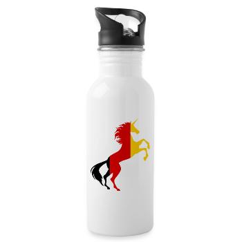 Unicorn Germany Flag Shirt Magical Unicorn Germany - Water bottle with straw - white - Right