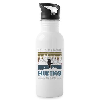 Father's Day Hiking Dad Mountain Adventure - Trinkflasche mit integriertem Trinkhalm - Weiß - Rechts