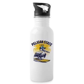 Pelican State Floride États-Unis Sufer Pelikan - Gourde avec paille intégrée - blanc - Droite